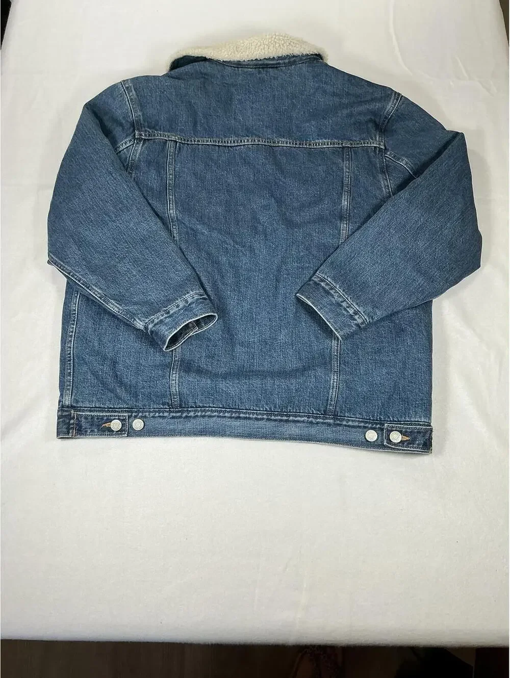GAP Oversized Sherpa-Lined Denim Trucker Jacket Medium‎ Indigo Men's Size M